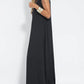 Elegant sleeveless long dress in solid color